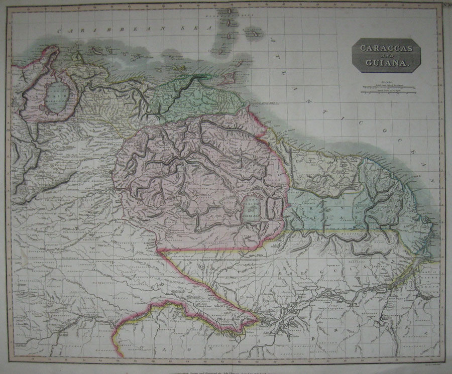 (SOUTH AMERICA). THOMSON, John [fl. 1813-1869]. Caraccas And Guiana. Drawn & Engraved for John Thomson Junr. & Co. Edinburgh [1814].